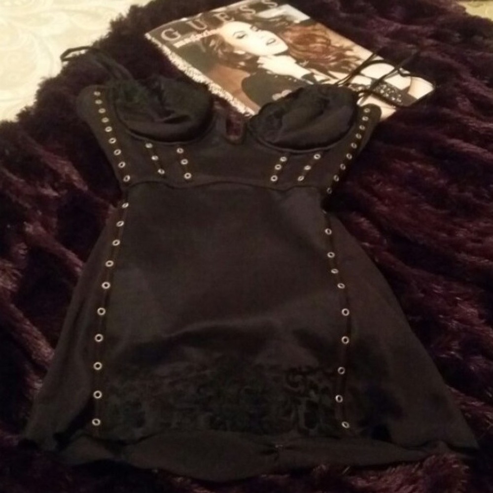 Black Marciano Bustier Top.  Size Small